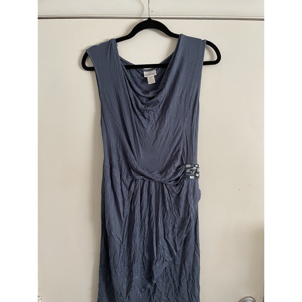 Motherhood Maternity blue Sleeveless Dress With Jewel, Sz M